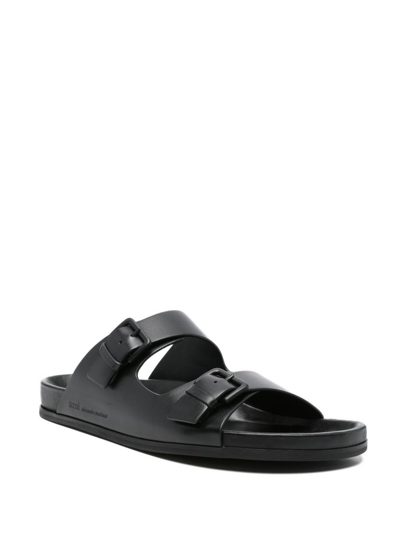 AMI Paris buckle strap sliders outlook