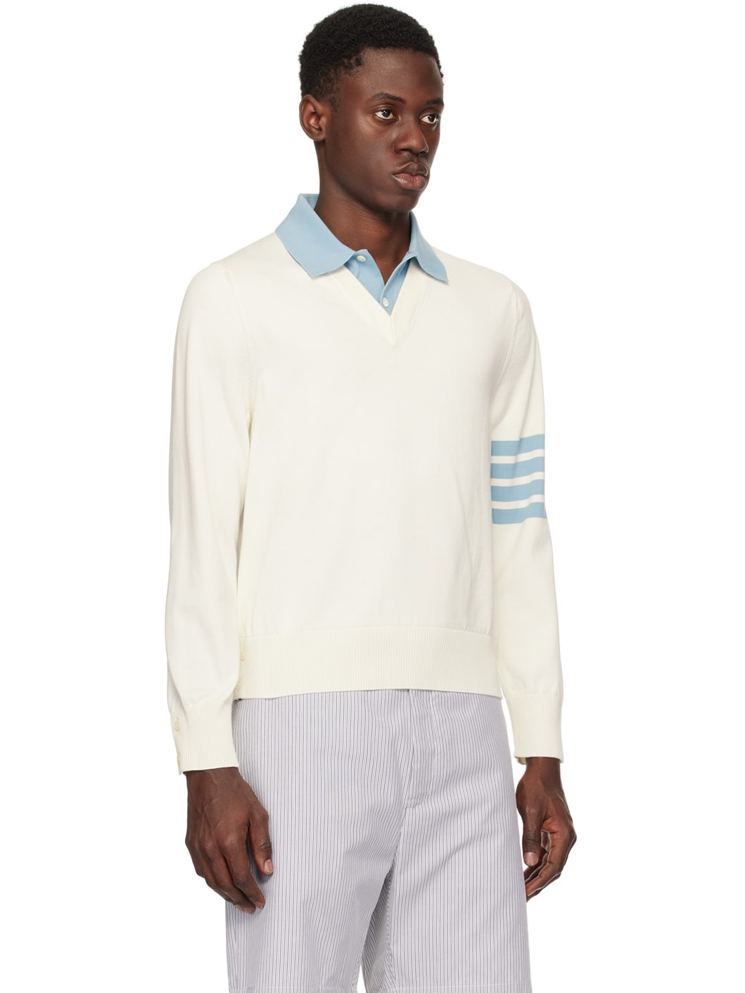 Off-White 4-Bar Long Sleeve Polo - 2