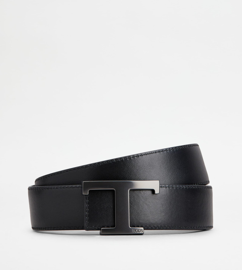 Tod's T TIMELESS REVERSIBLE BELT IN LEATHER - BROWN, BLACK outlook