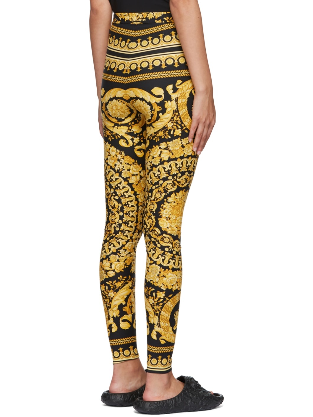 Black & Gold Barocco Leggings - 3