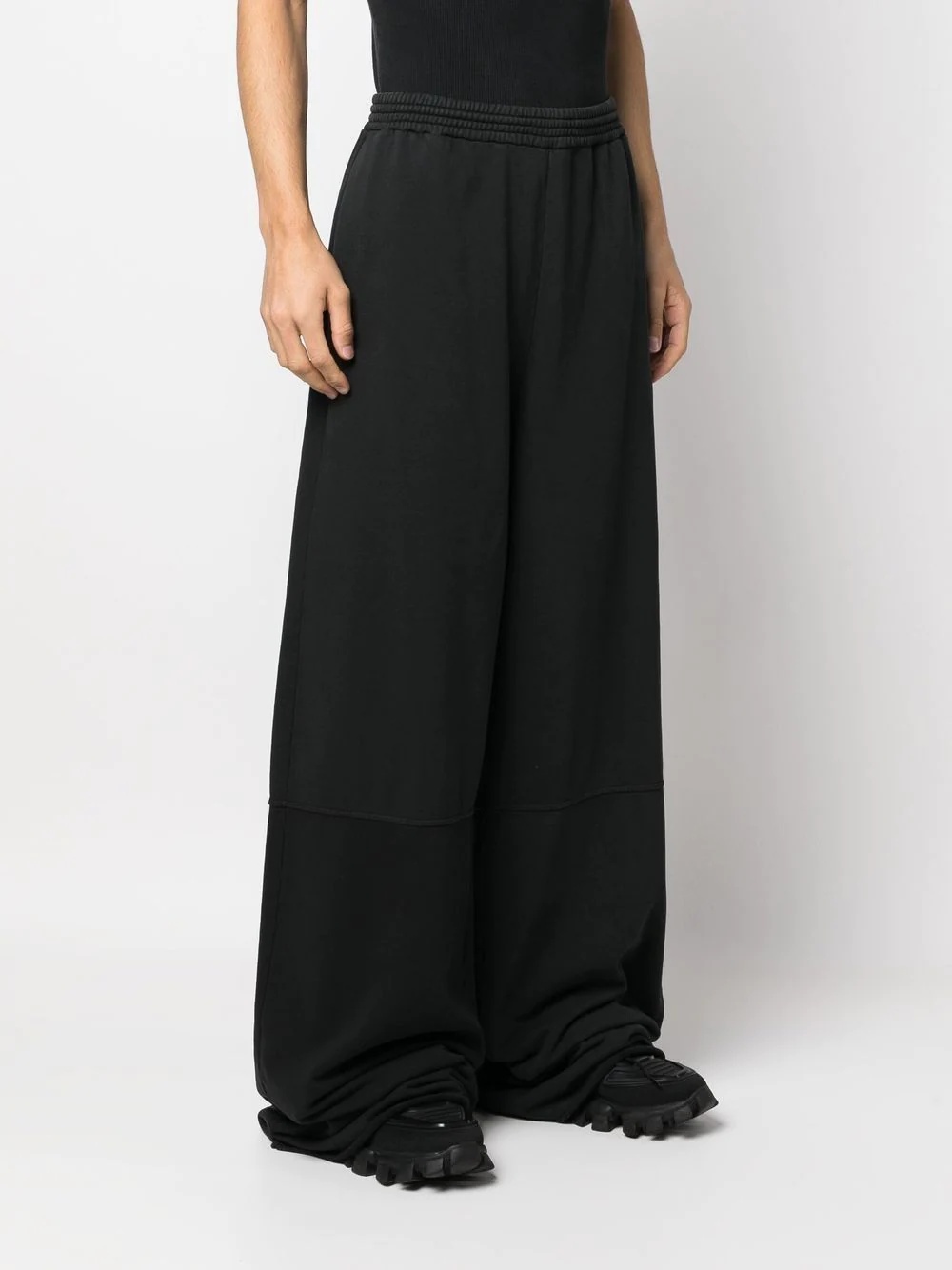 cotton wide-leg trousers - 4