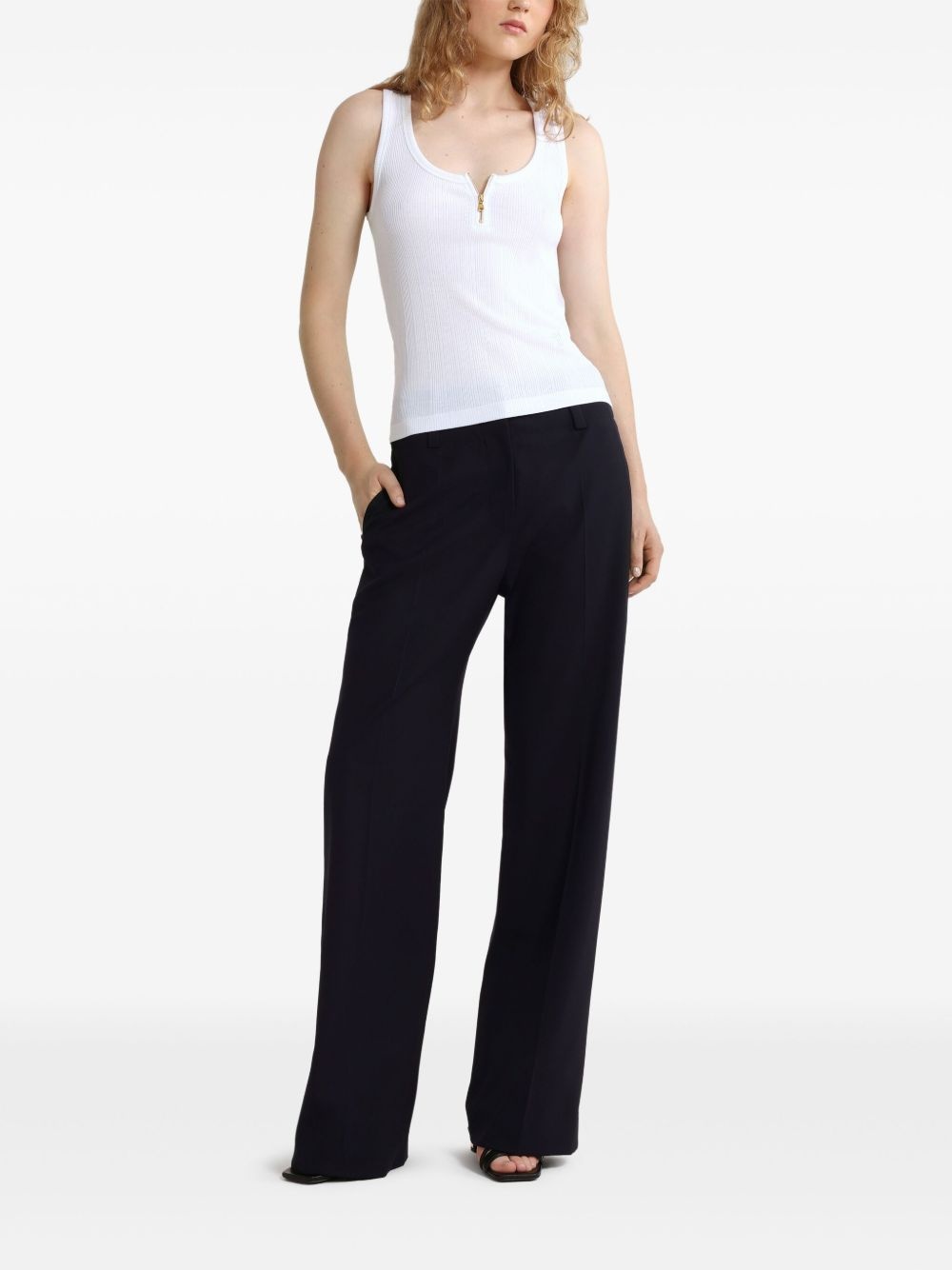 scoop-neck ribbed tank top - 2