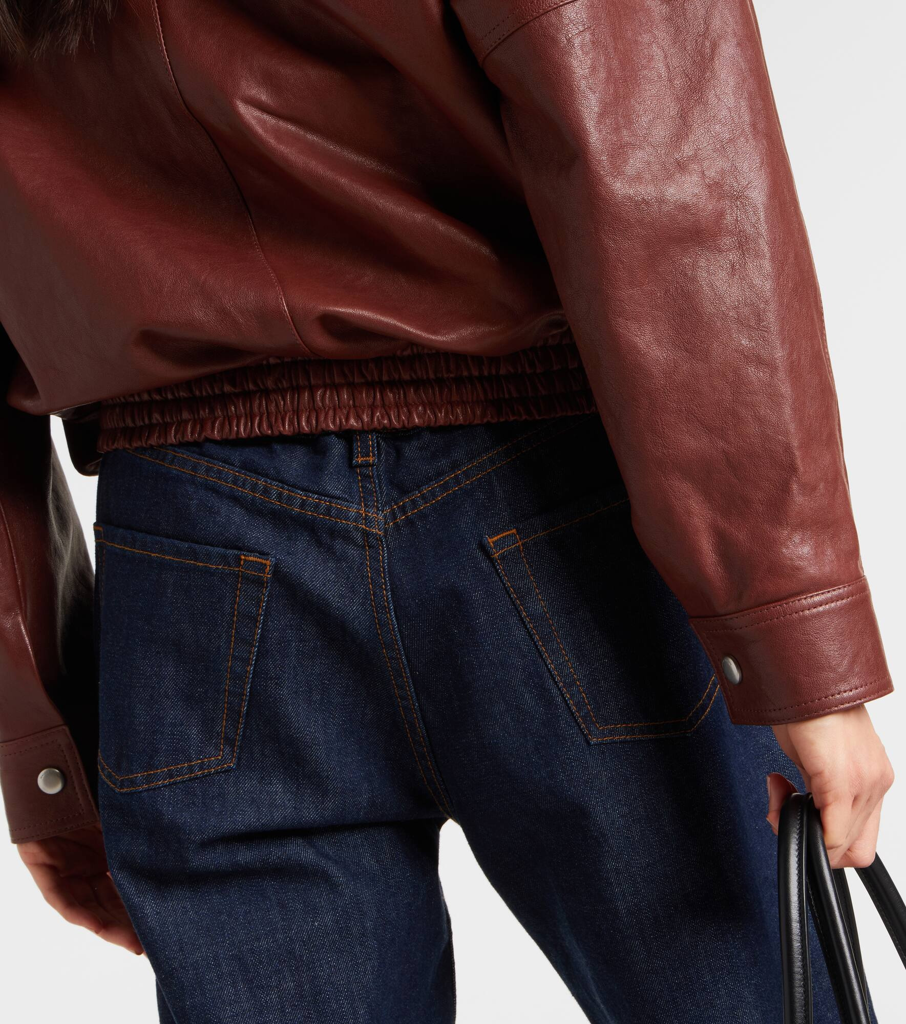 Leather bomber jacket - 5