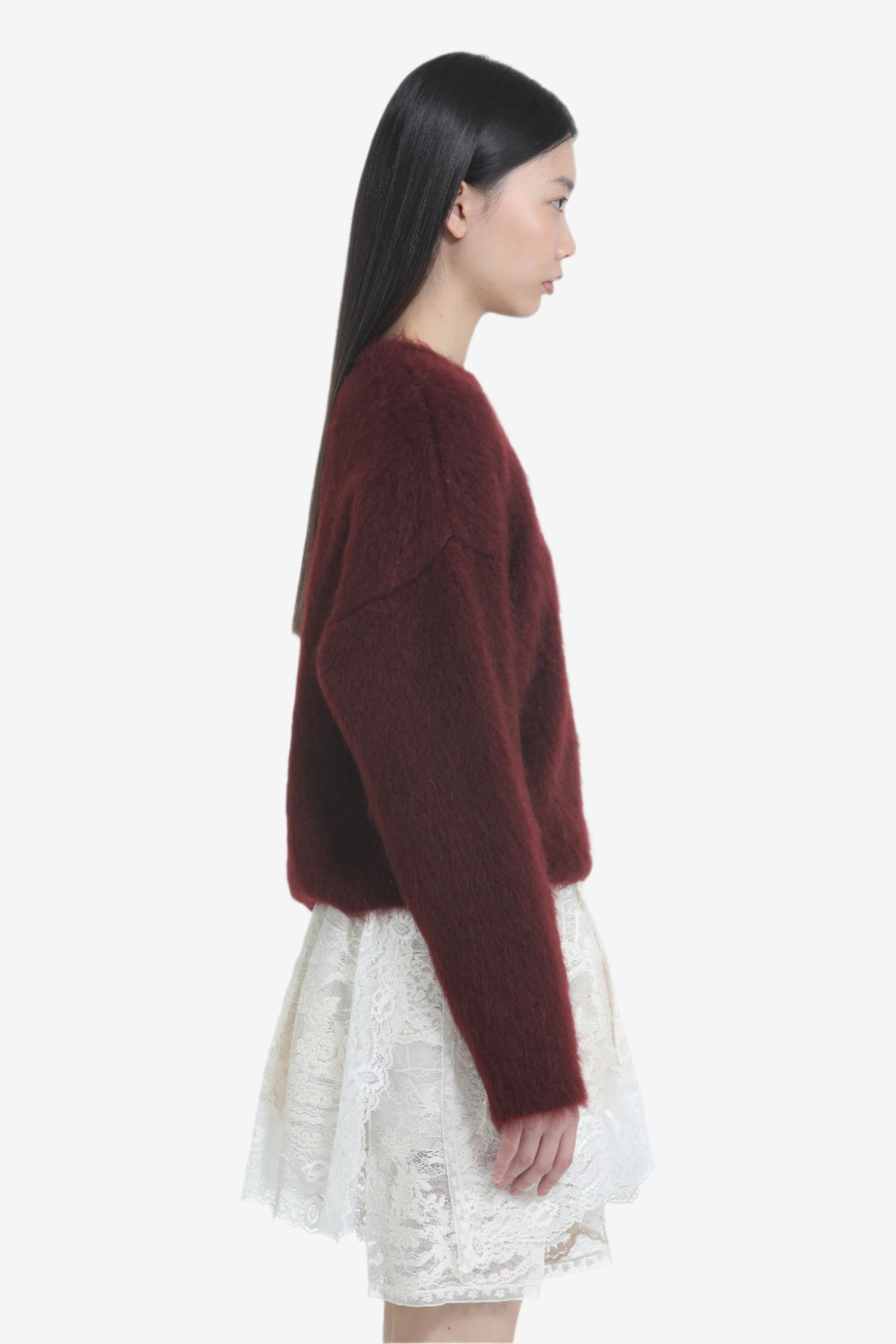 SWEATER WITH FLOWER JEWEL BUTTON - 3