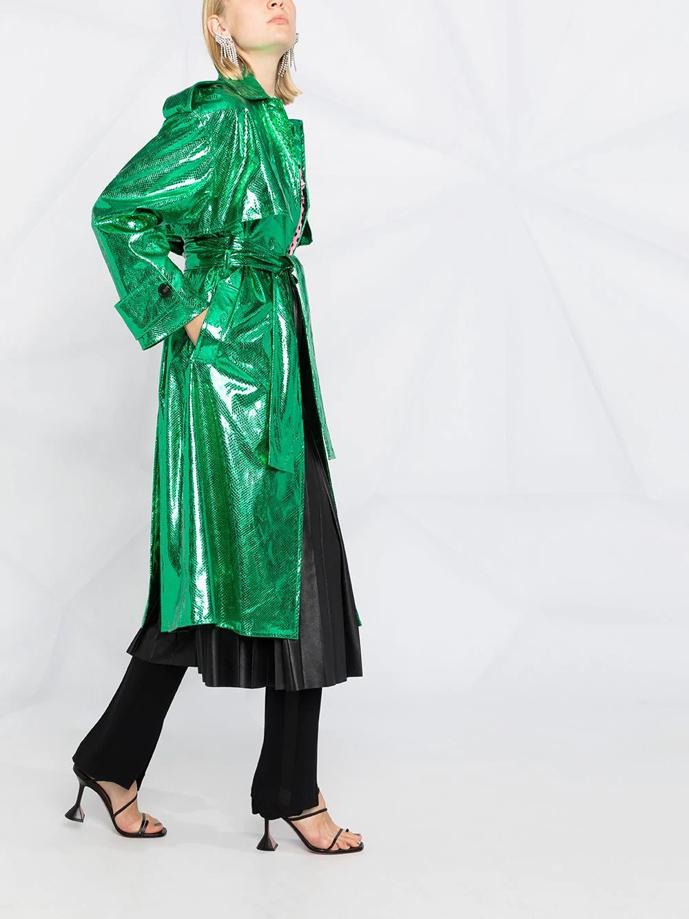 metallic trench coat - 4