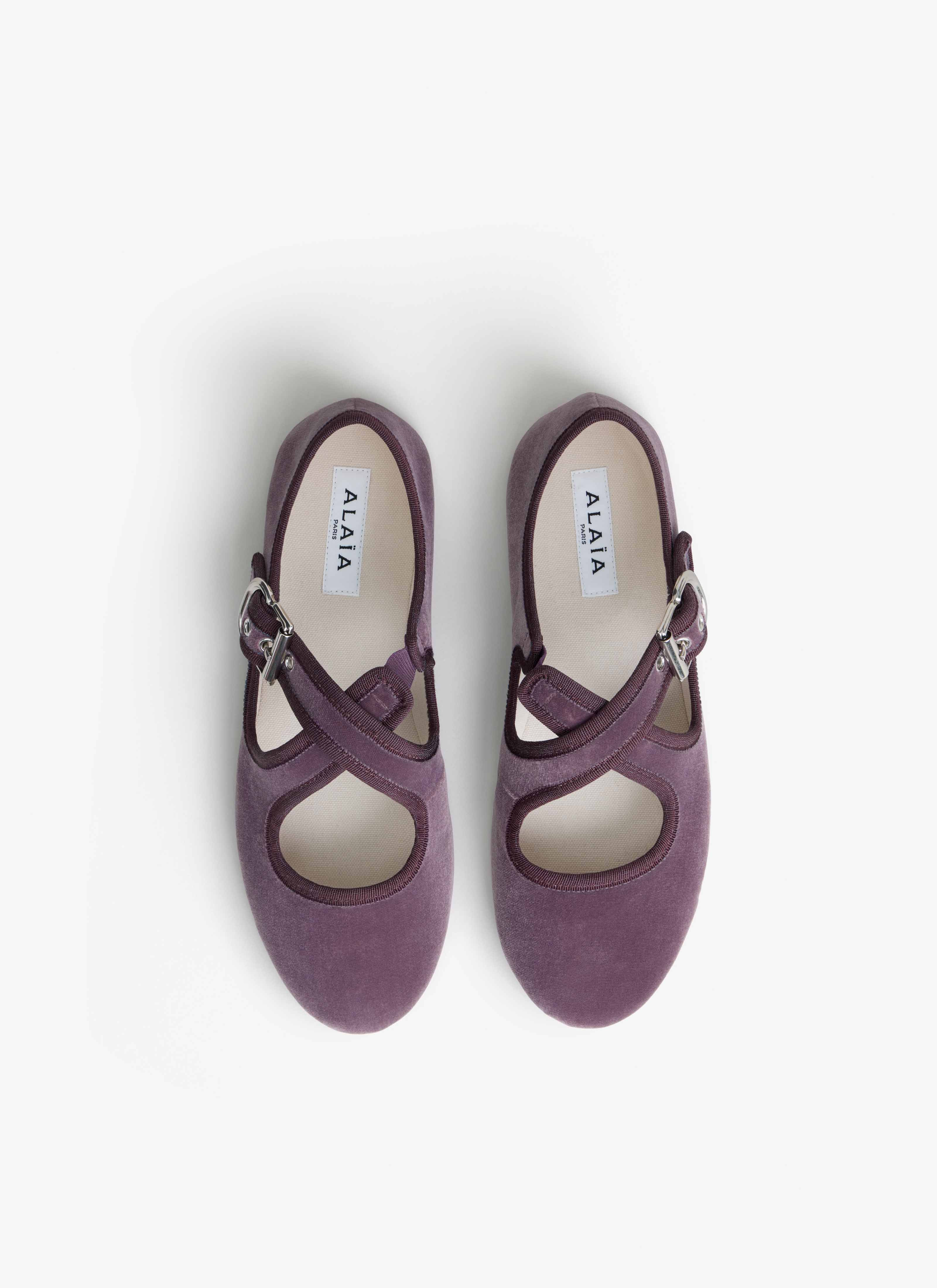 CRISS CROSS BALLET FLATS IN VELVET - 3