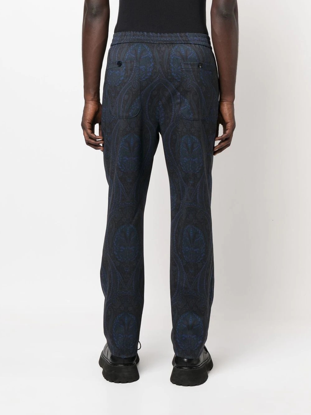 paisley-print wool trousers - 4