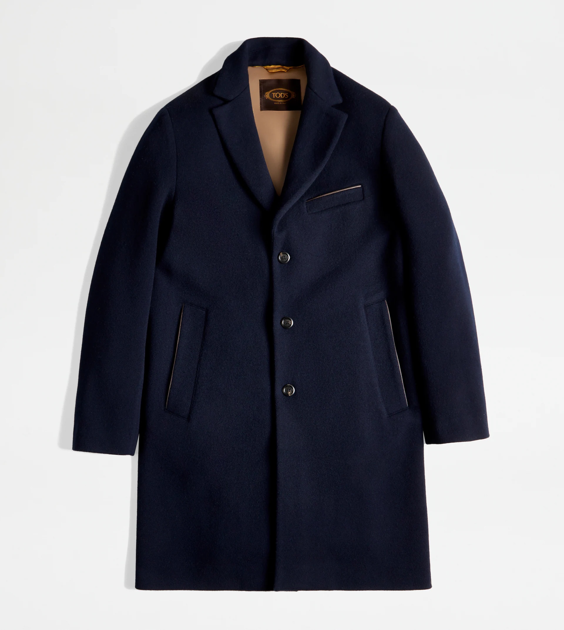 COAT IN CASHMERE BLEND JERSEY - BLUE - 1