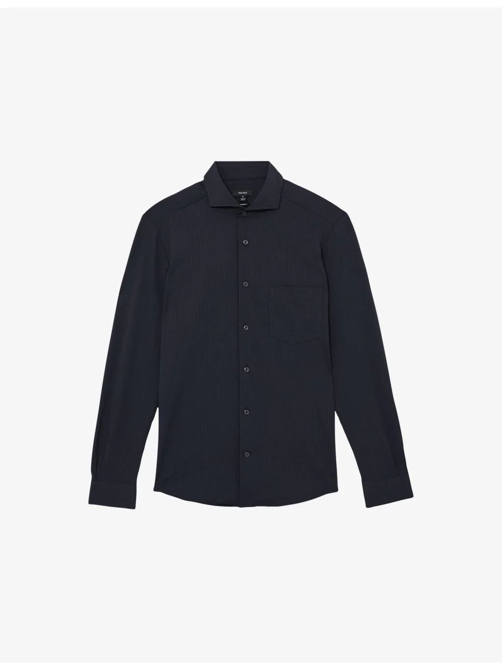 Solarko Cutaway-Collar Stretch-Woven Seersucker Shirt - 1