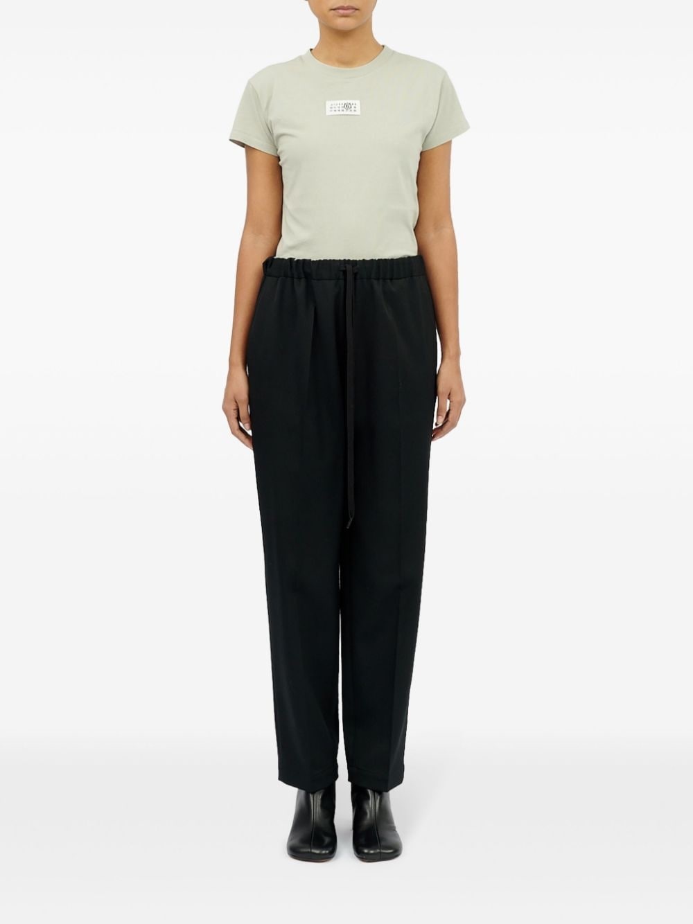 drawstring tailoring wool trousers - 2