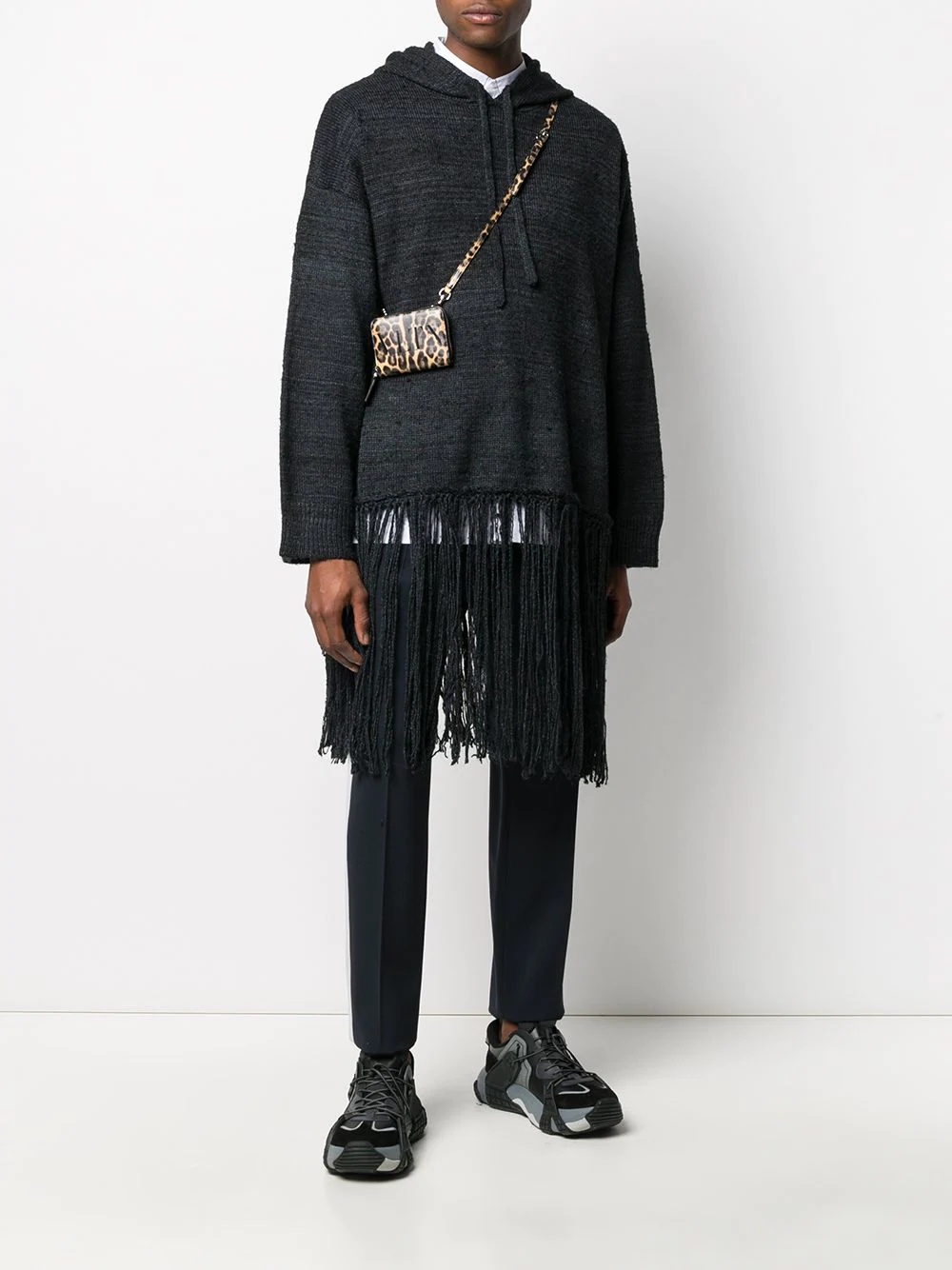 fringed hooded jumper - 2