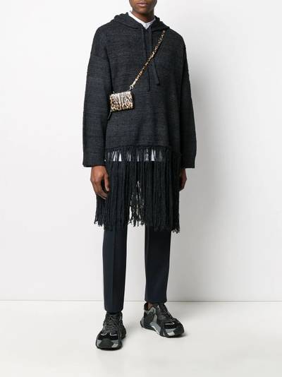 Valentino fringed hooded jumper outlook