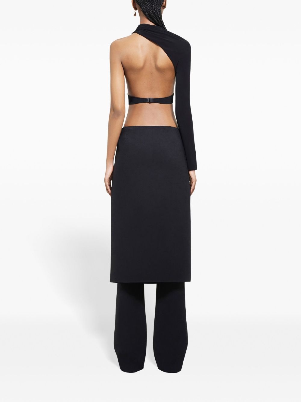 oblique tailored midi skirt - 4