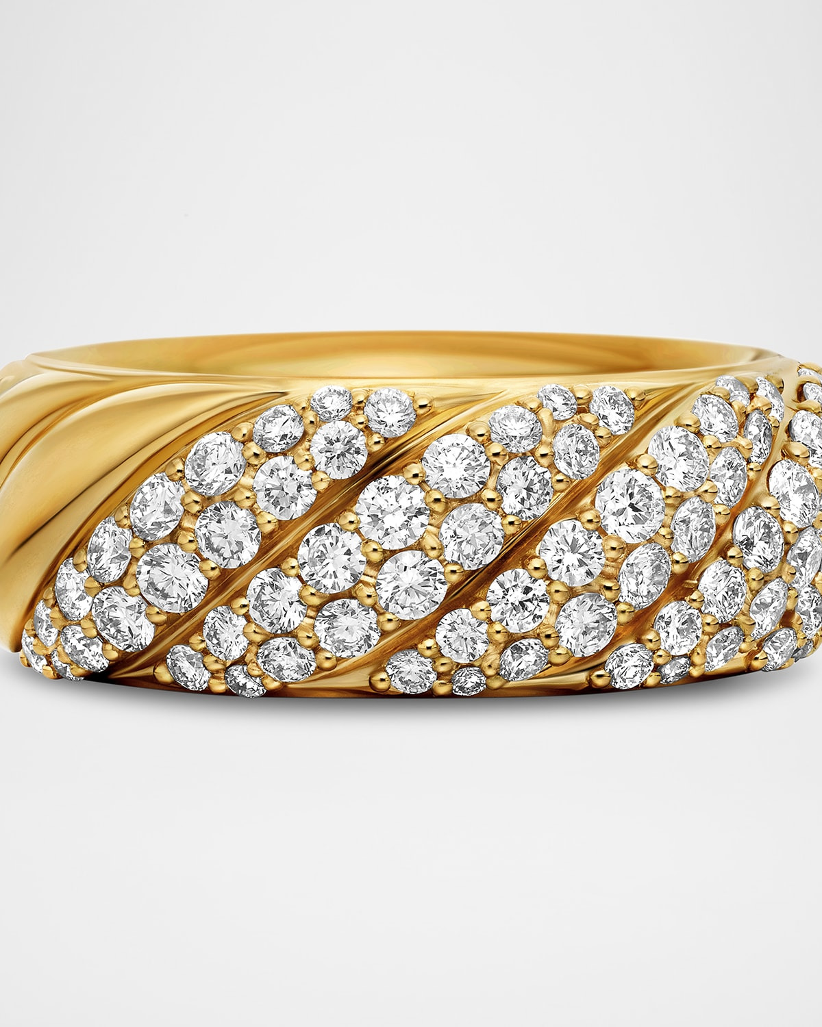 7.5mm Sculpted Cable Ring in 18K Gold - 6