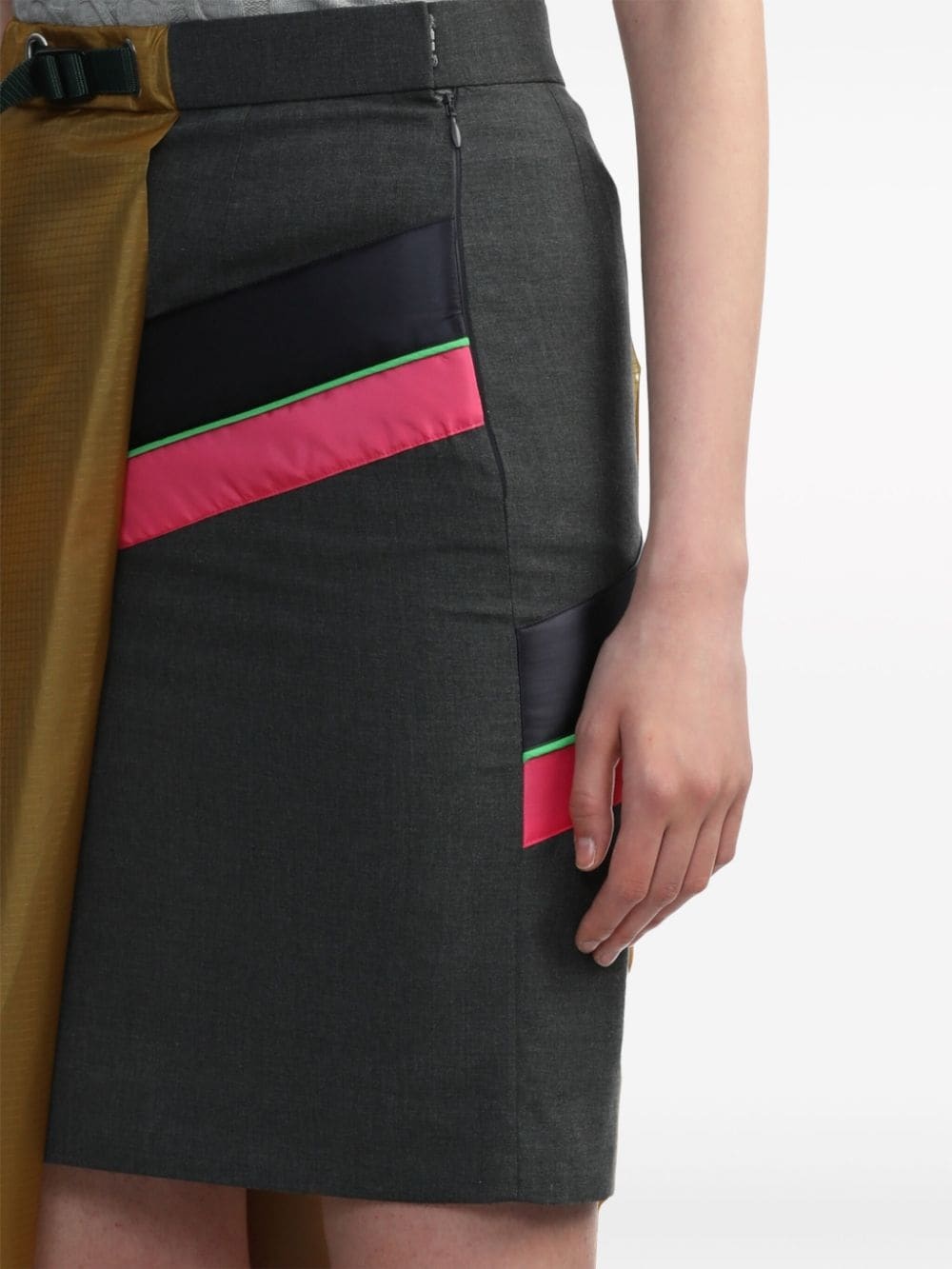 asymmetric panelled mini skirt - 5