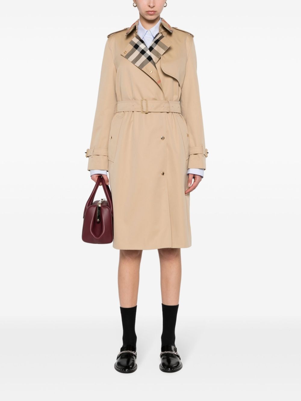 gabardine trench coat - 2