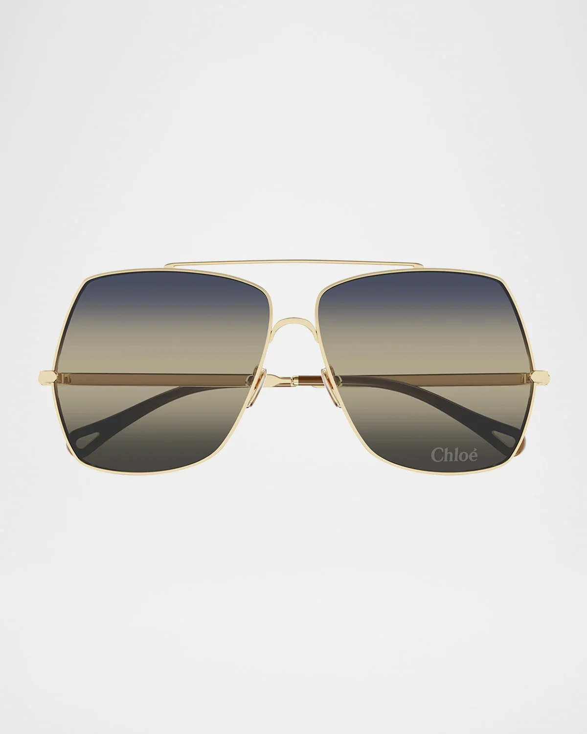 Gradient Aviator Metal Sunglasses - 1