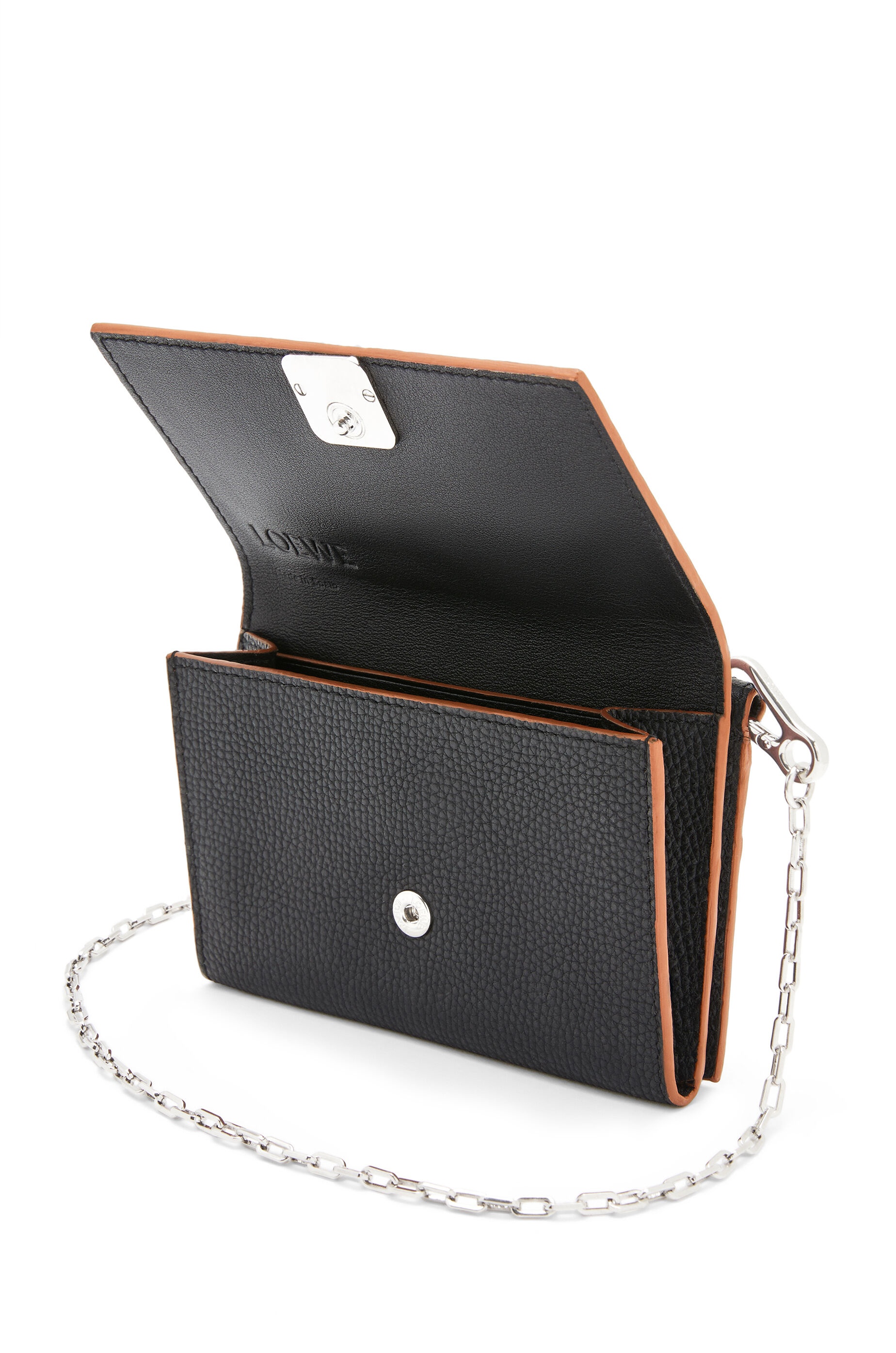 Anagram wallet on chain in pebble grain calfskin - 3