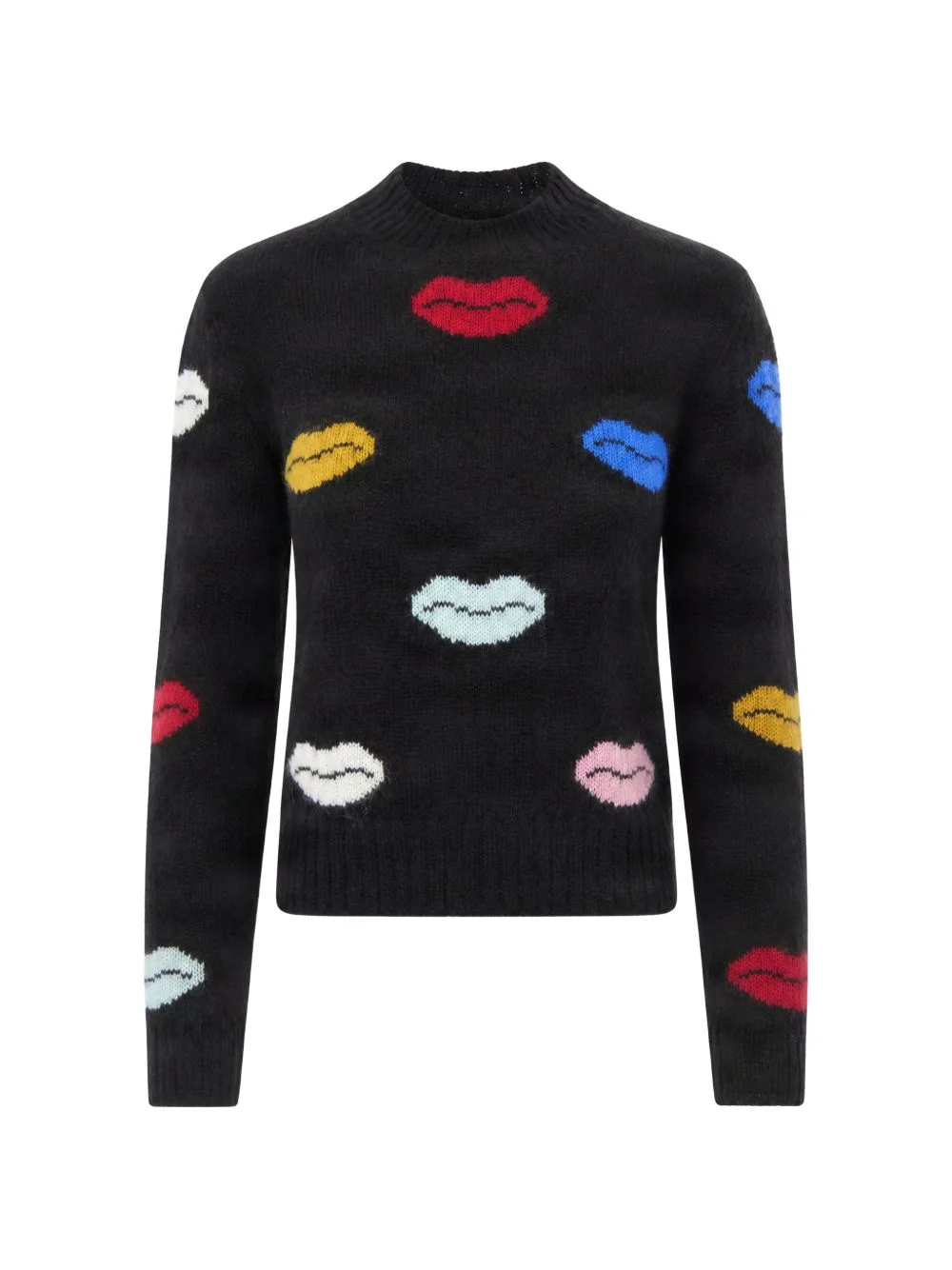 lips-intarsia long-sleeve sweater - 1