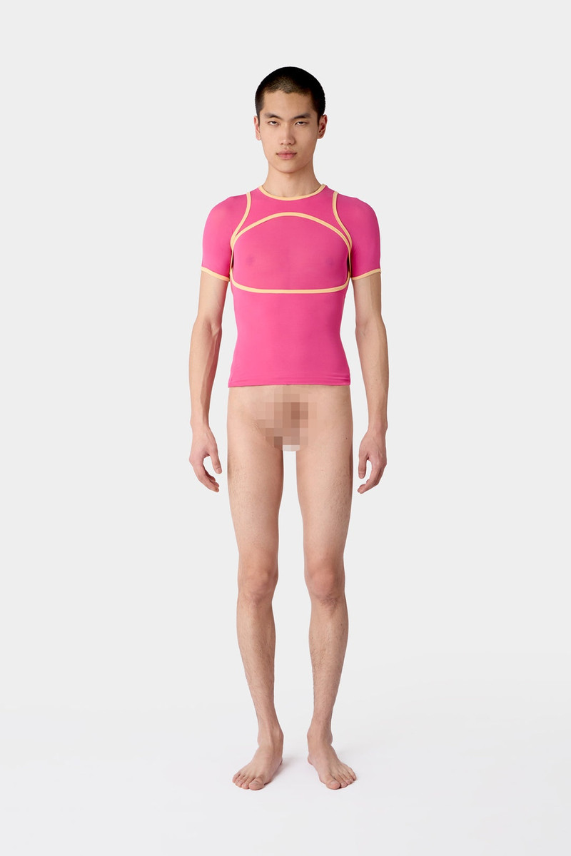 SUPER STRETCH COMBINED T-SHIRT / hot pink 6