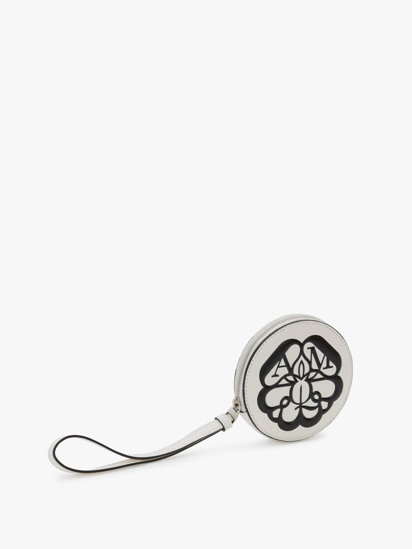 Curve Zip Coin Purse in Ivory/black - 2