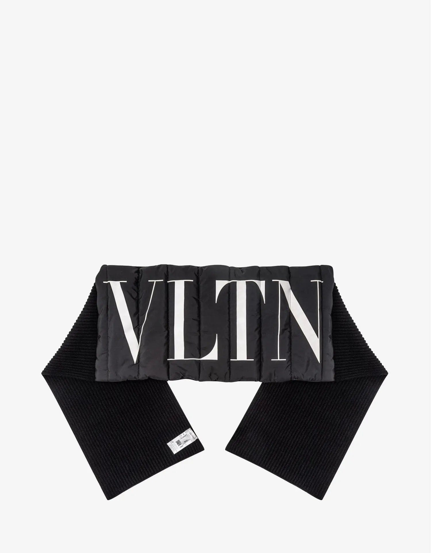 Valentino Black Padded Logo Scarf - 1
