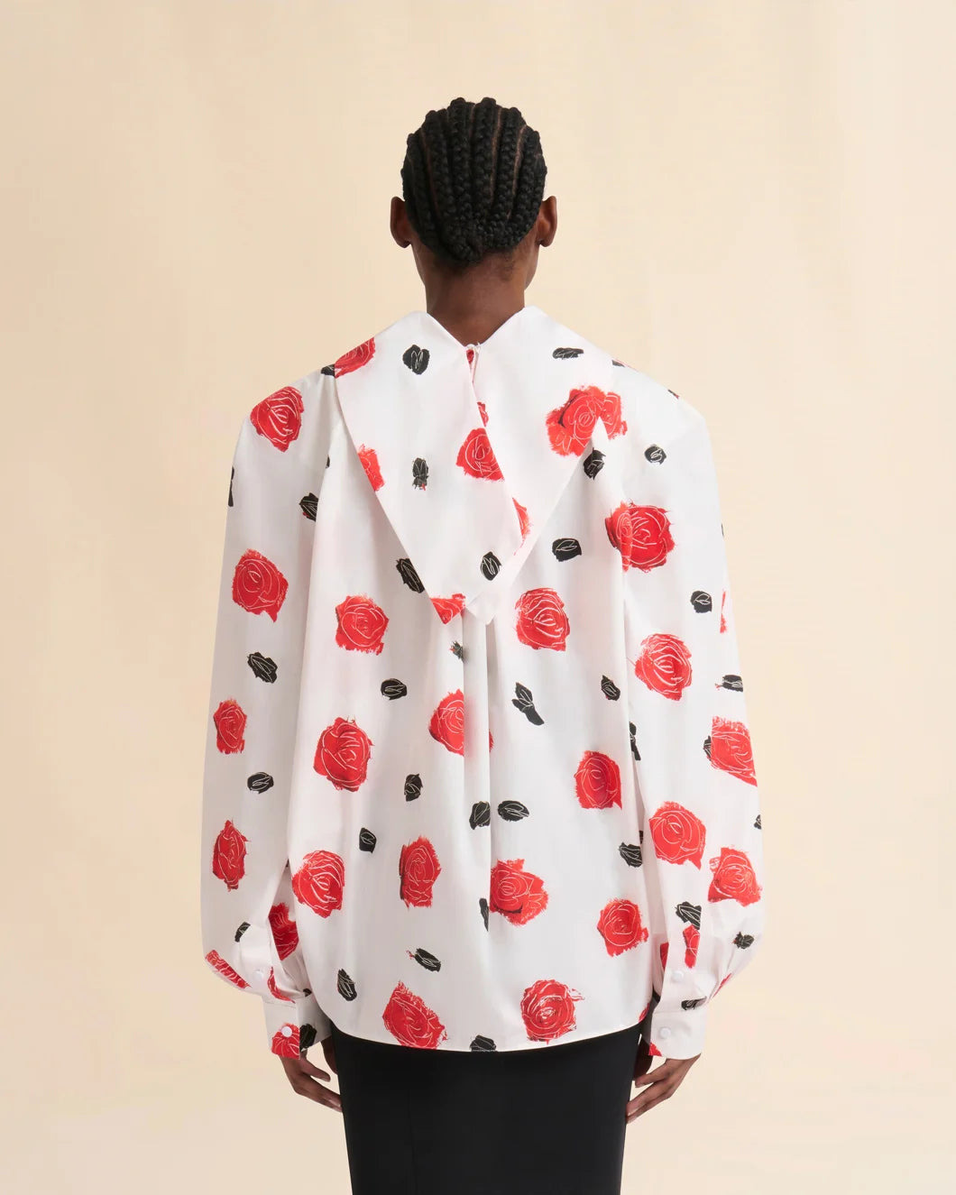 WHITE POPLIN BALLOON TOP - 3
