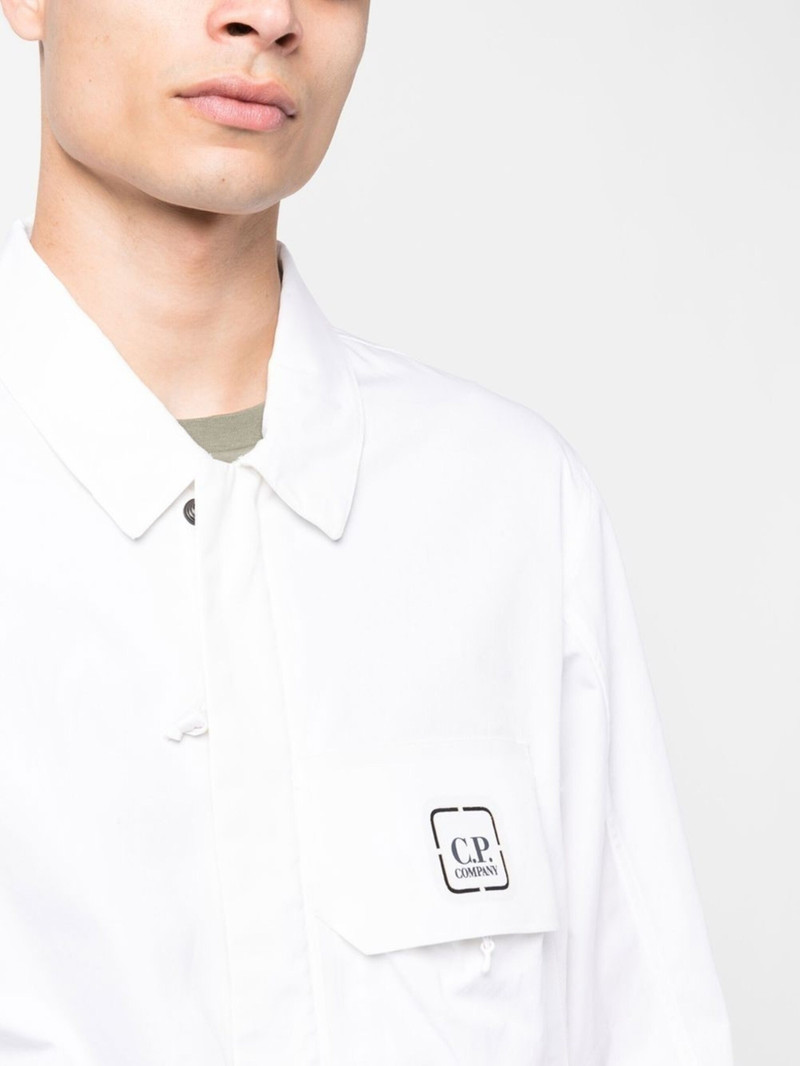 logo-print cotton shirt jacket 5