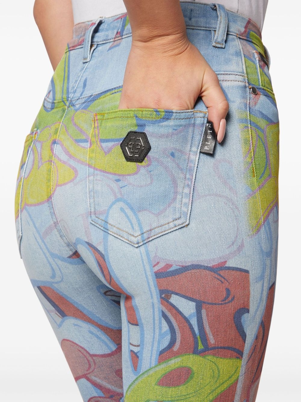 Bombing graffiti-print skinny jeans - 5