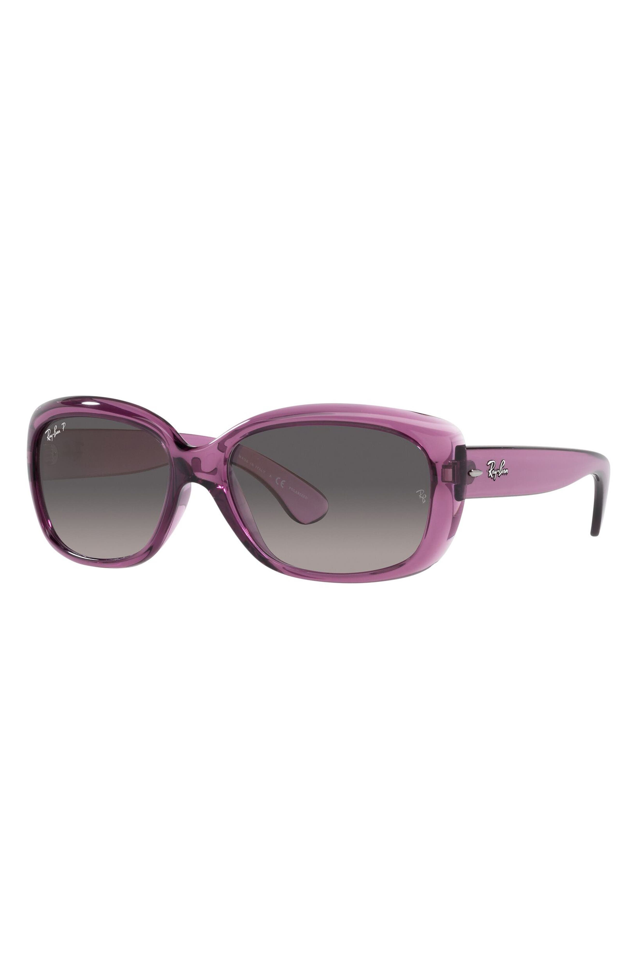 Ray-Ban Jackie Ohh 58mm Polarized Sunglasses in Violet /Grey Gradient Polar at Nordstrom - 2