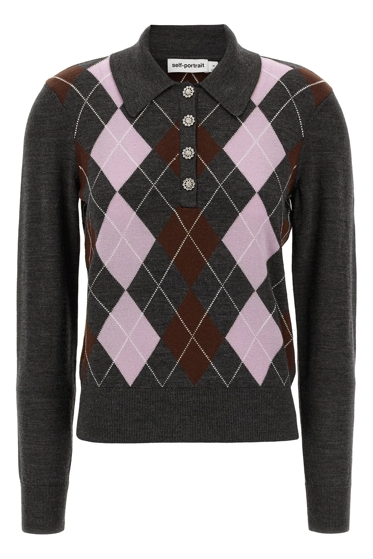 'Grey Argyle Lightweight' sweater - 1