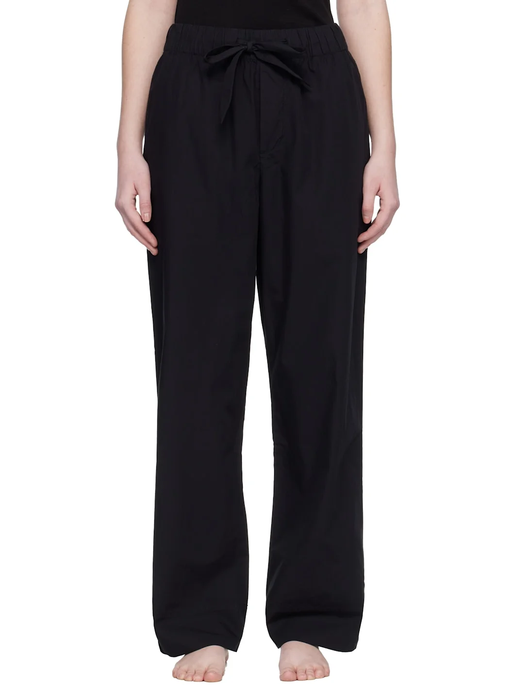 Black Poplin Pyjama Pants - 1