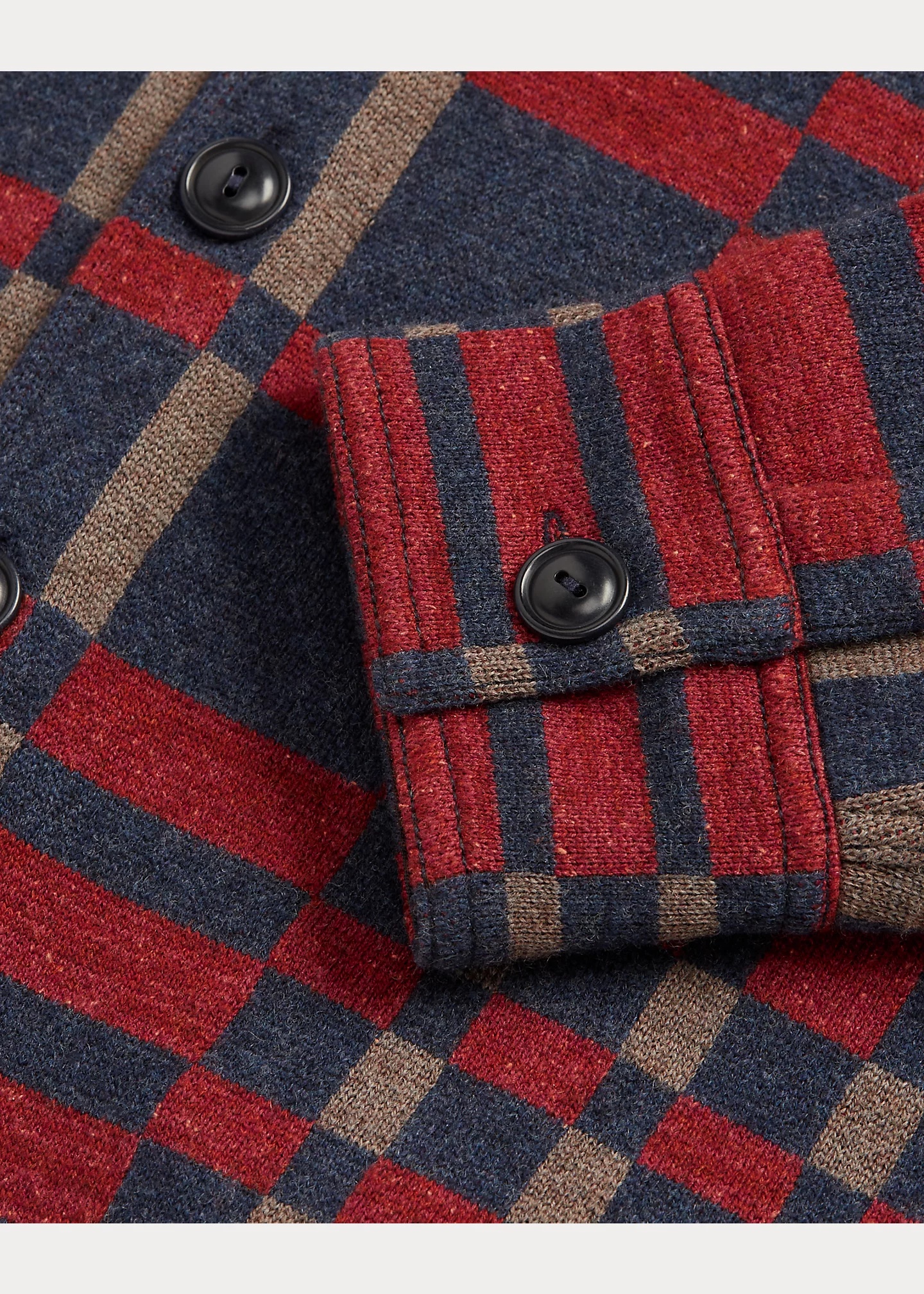 Plaid Wool-Blend Workshirt Sweater - 4