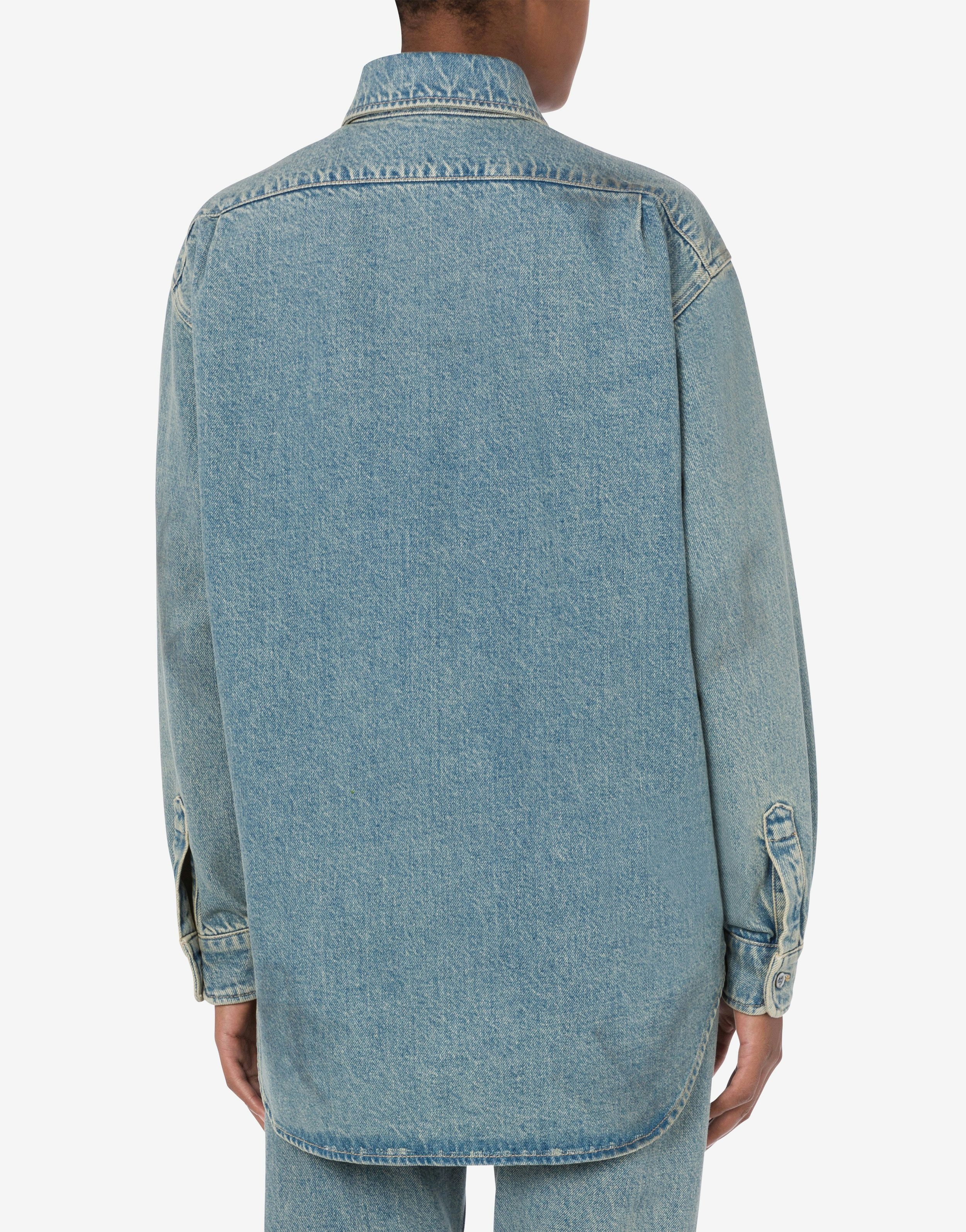 SHIRT IN BLUE COTTON DENIM - 3