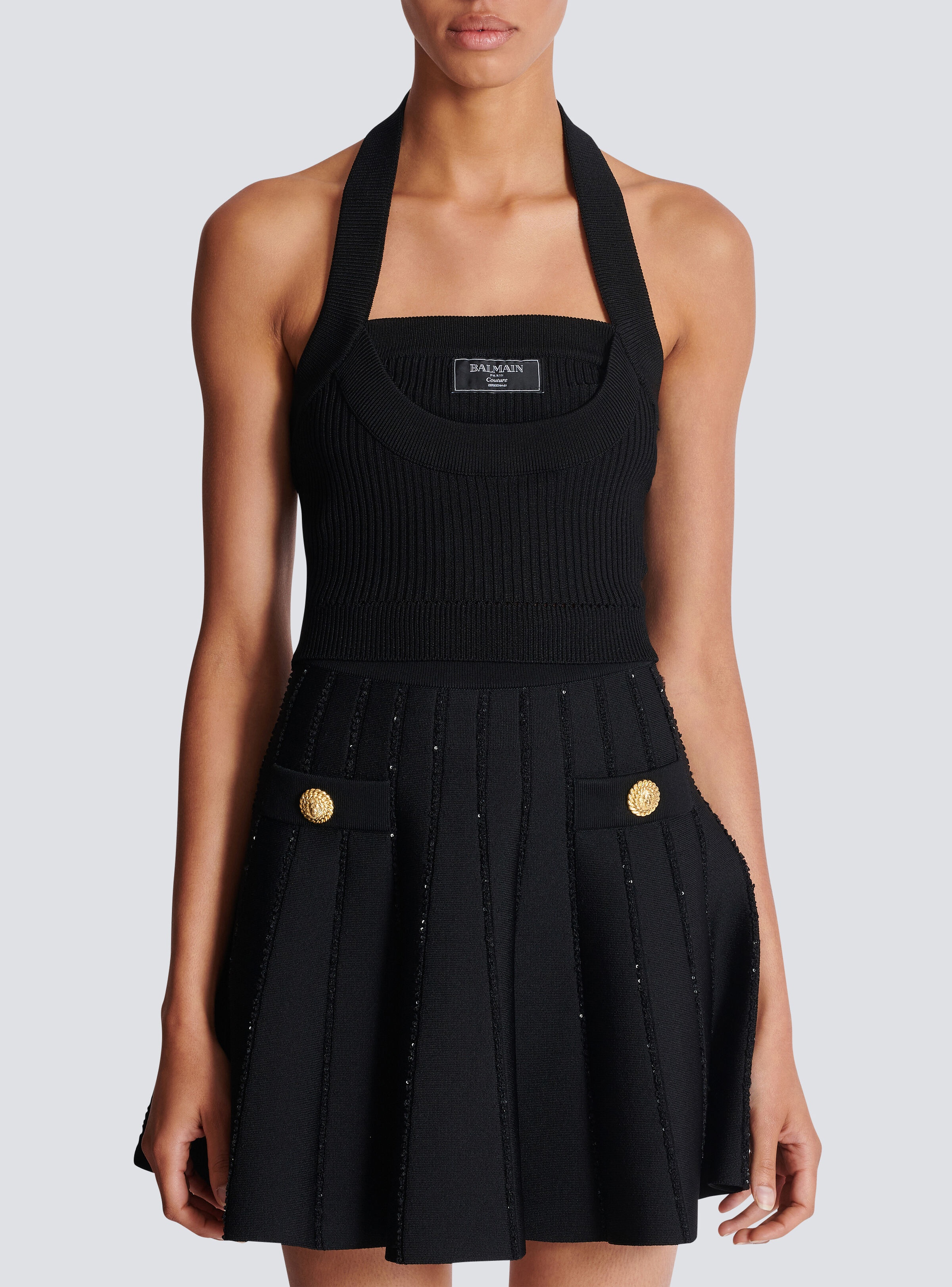 Ribbed knit halterneck top - 5