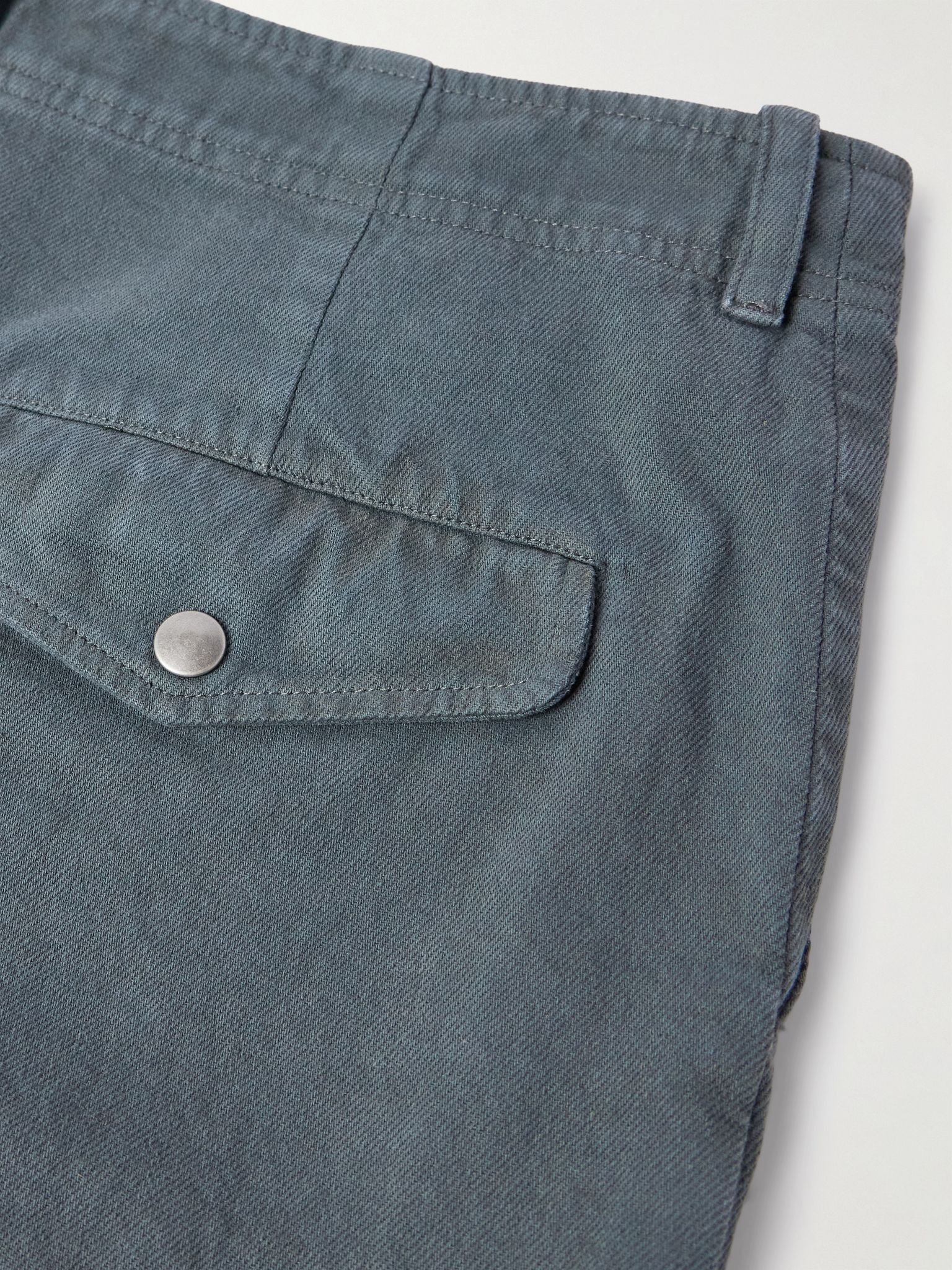 Duncan Straight-Leg Organic Cotton-Twill Trousers Gray - 5