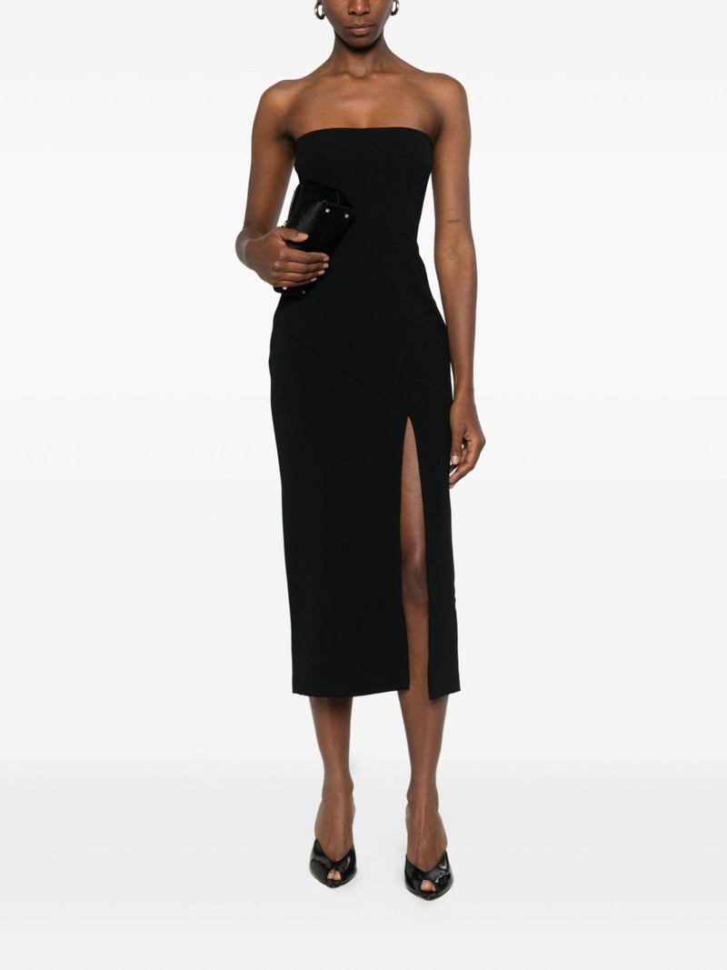 ALEX PERRY strapless slit midi dress outlook