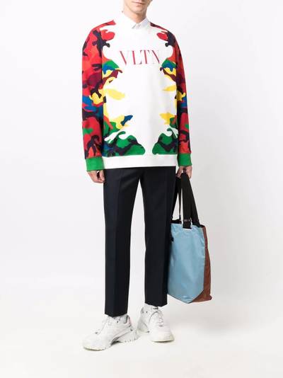 Valentino camouflage logo-print sweatshirt outlook