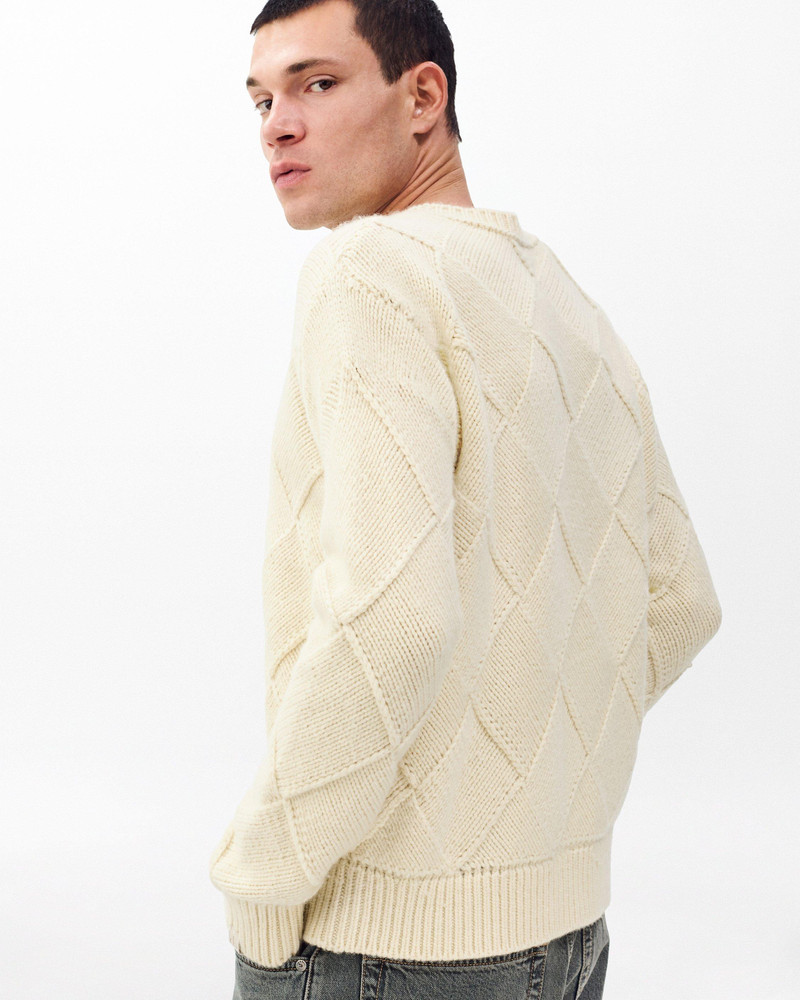 Hand-Knit Entrelac Wool Sweater 5