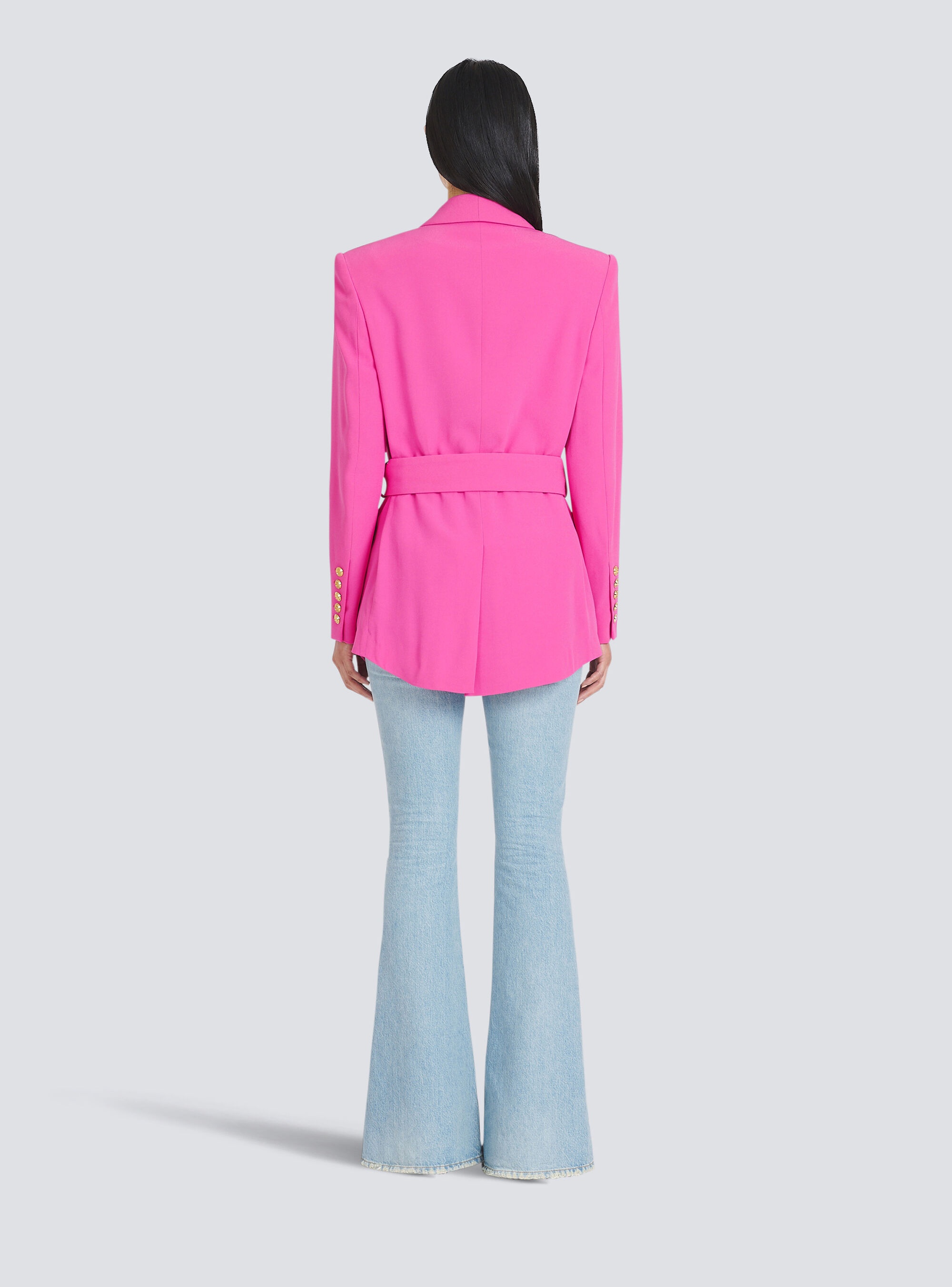 Double-breasted fuchsia eco-designed blazer - 4