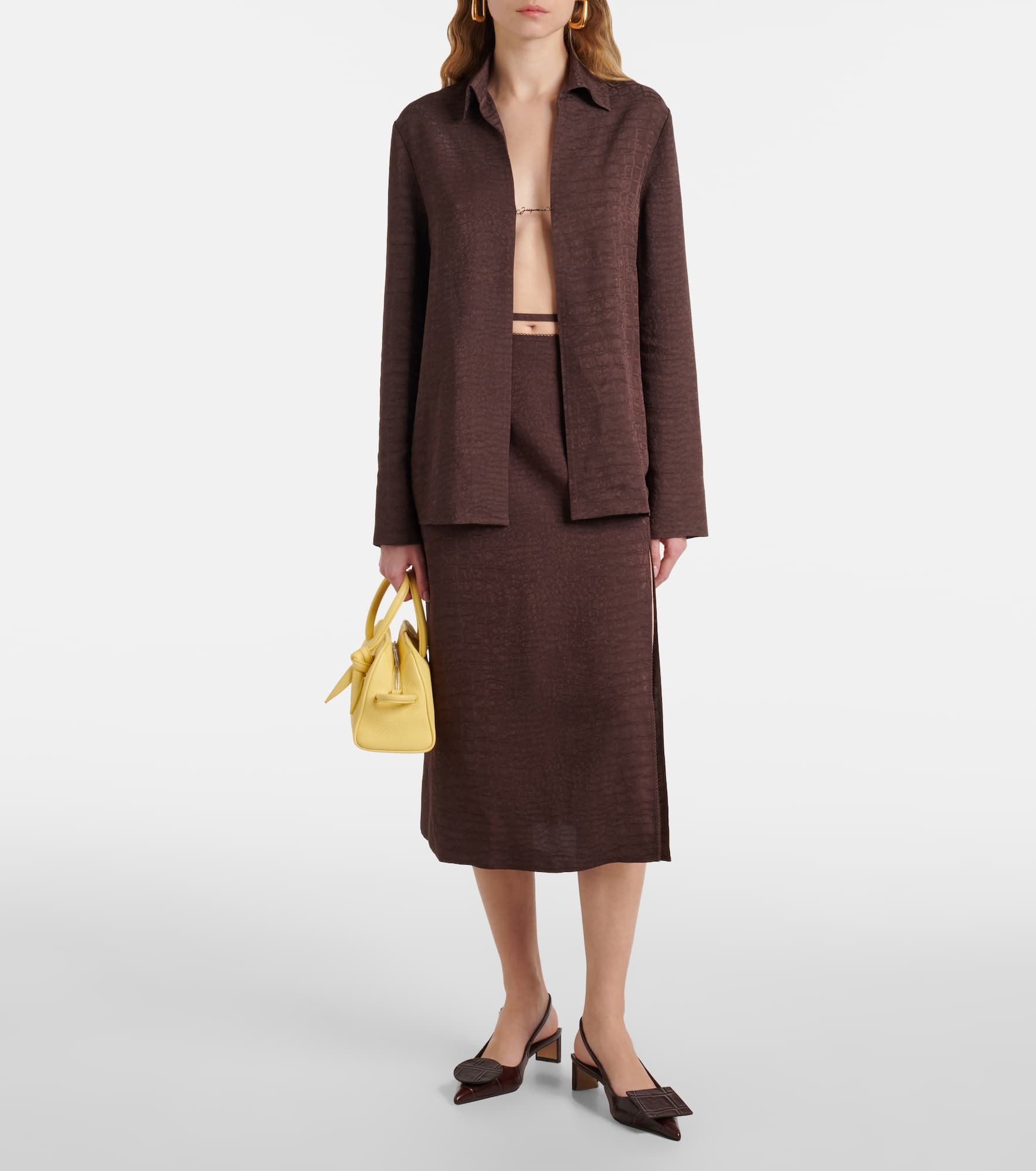 Notte satin midi skirt - 2