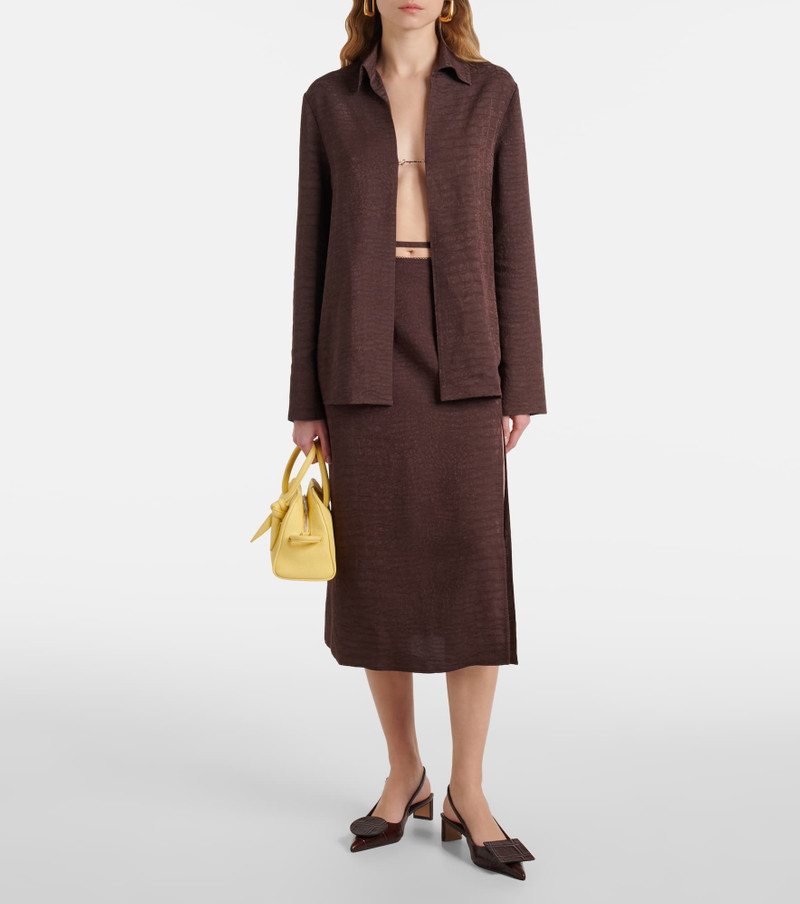 JACQUEMUS Notte satin midi skirt outlook
