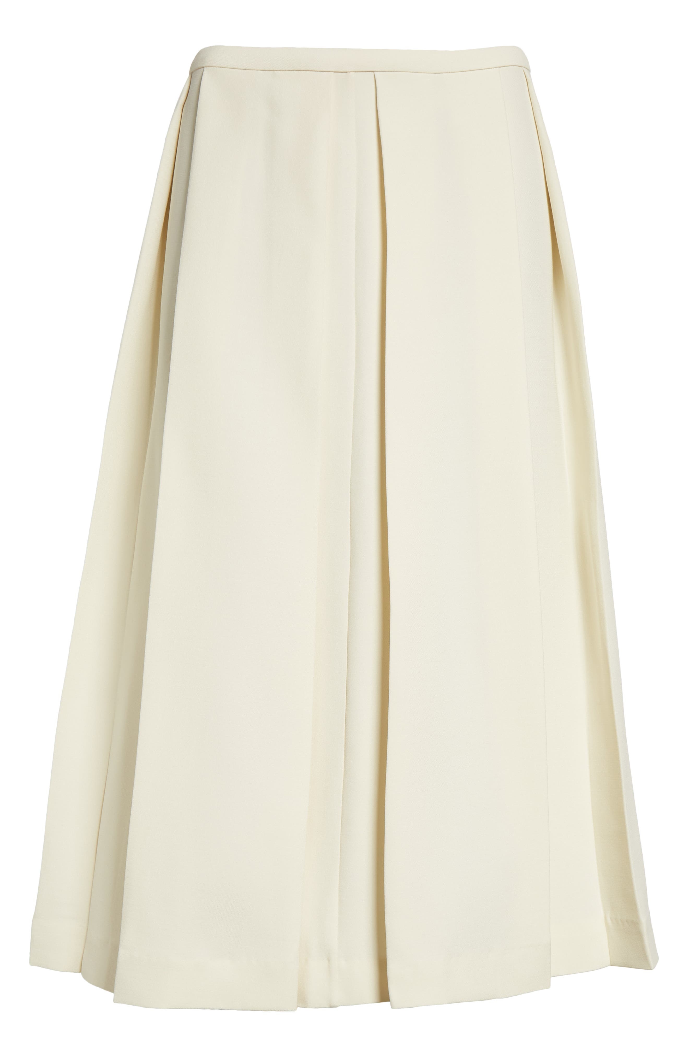 TOTEME Twinflower Pleated Wool & Silk Midi Skirt in Macadamia at Nordstrom - 6