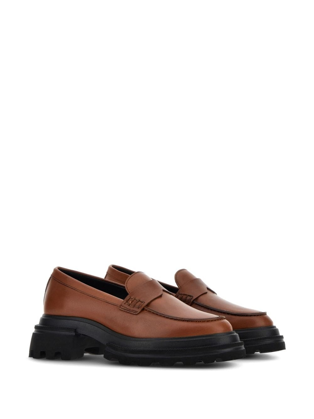 chunky leather loafers - 2