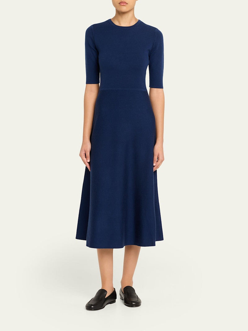 GABRIELA HEARST Seymore Heathered Wool-Cashmere Knit Midi Dress outlook