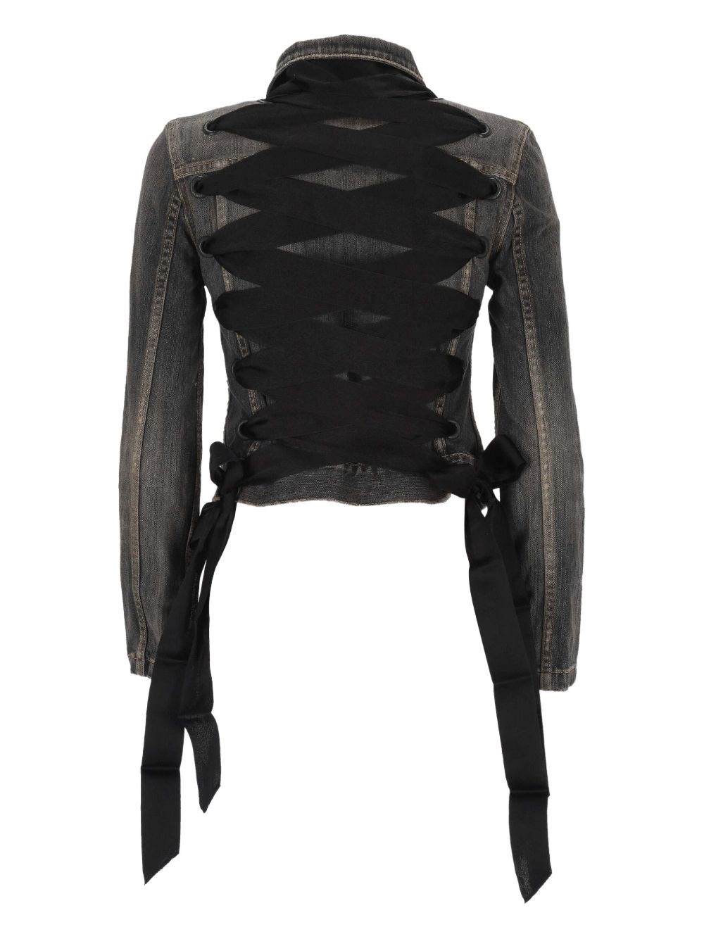 Lace-up denim jacket - 2