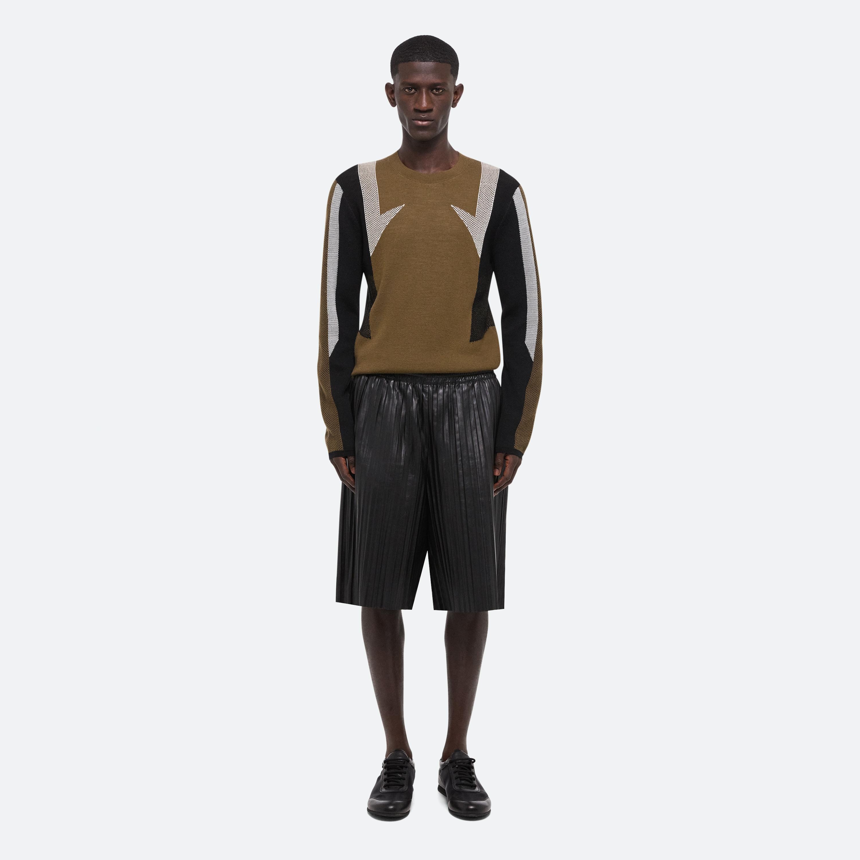 PLEATED LEATHER SHORTS - 3