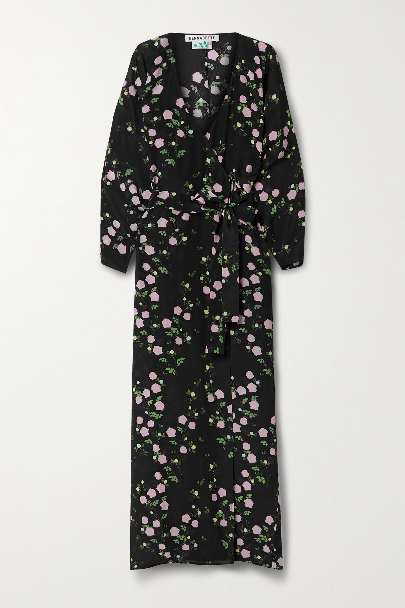 Stella floral-print silk crepe de chine wrap maxi dress - 1