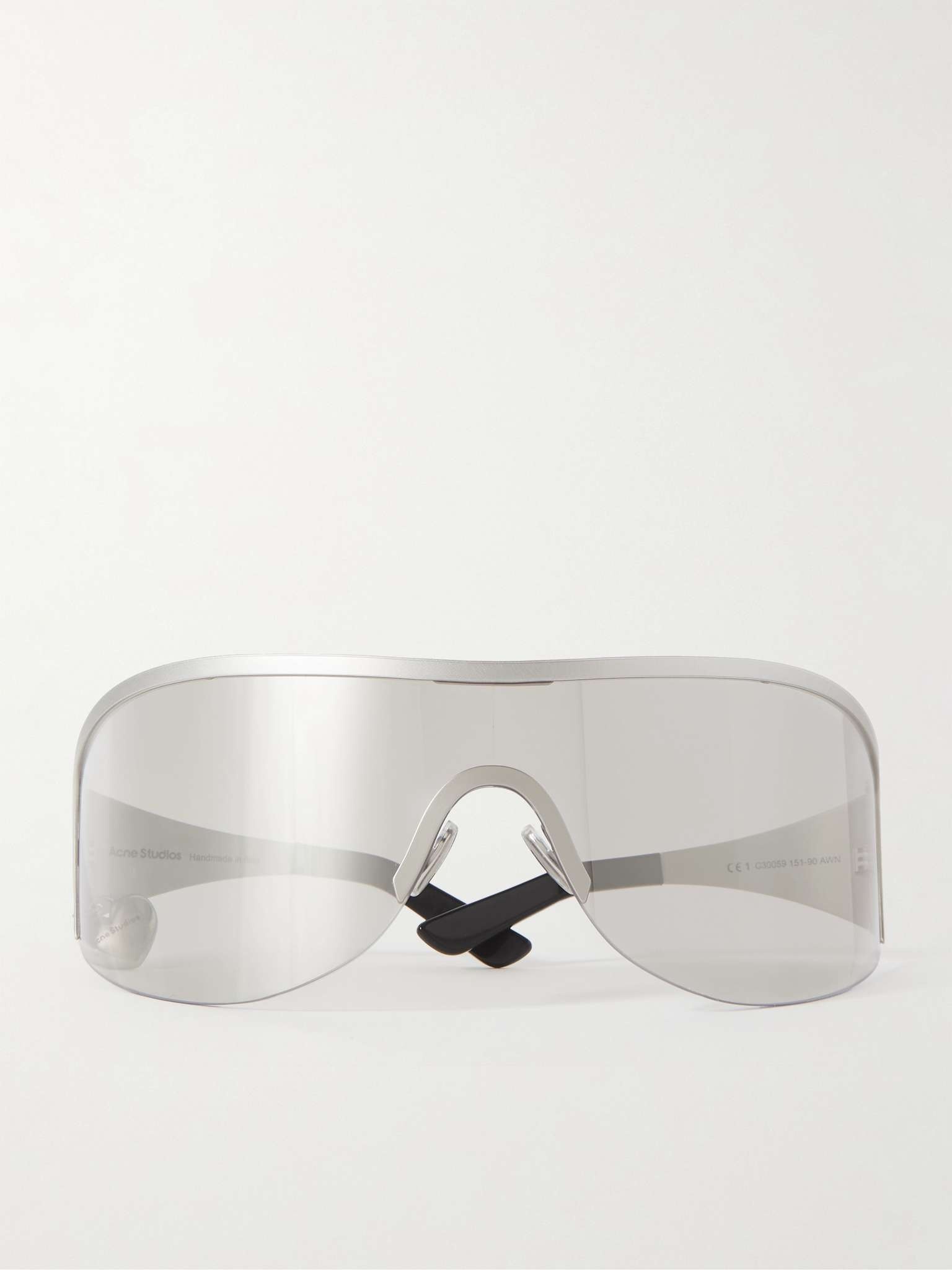 Auggi D-Frame Stainless Steel Wrap-Around Sunglasses - 1