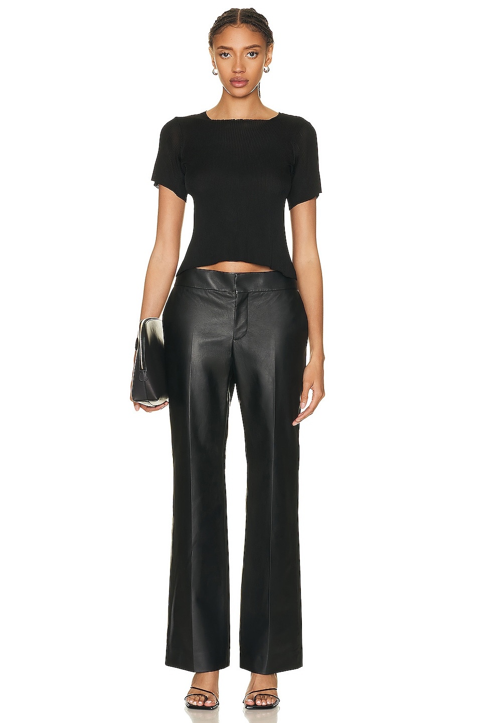 THE ROW Baer flared leather pants